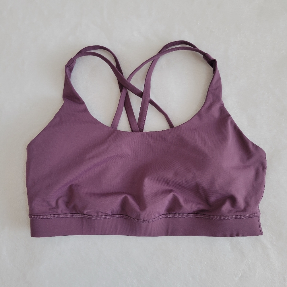 Lululemon Energy Bra Size 10 Grape Thistle Luxtreme Strappy Back Yoga Gym Train - Picture 3 of 12